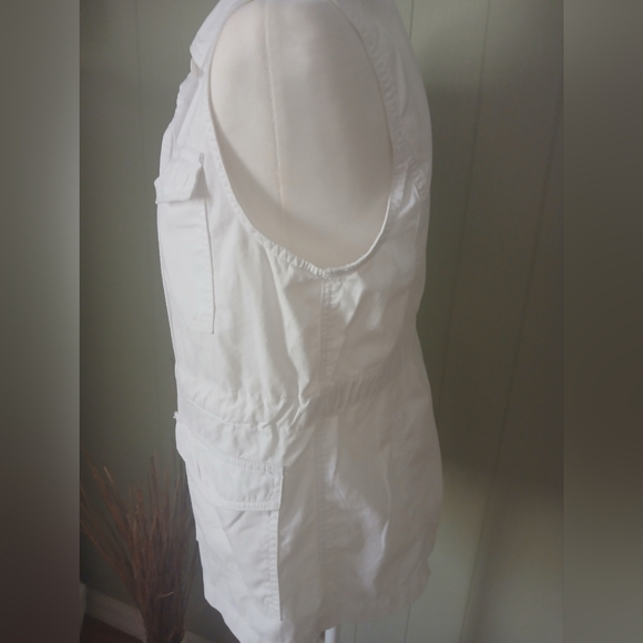 Ann Taylor LOFT Utility Vest White Pockets SZ S. - Picture 2 of 6